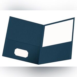 125 Oxford Twin-Pocket Folders, Textured Paper, Letter Size, Dark Blue